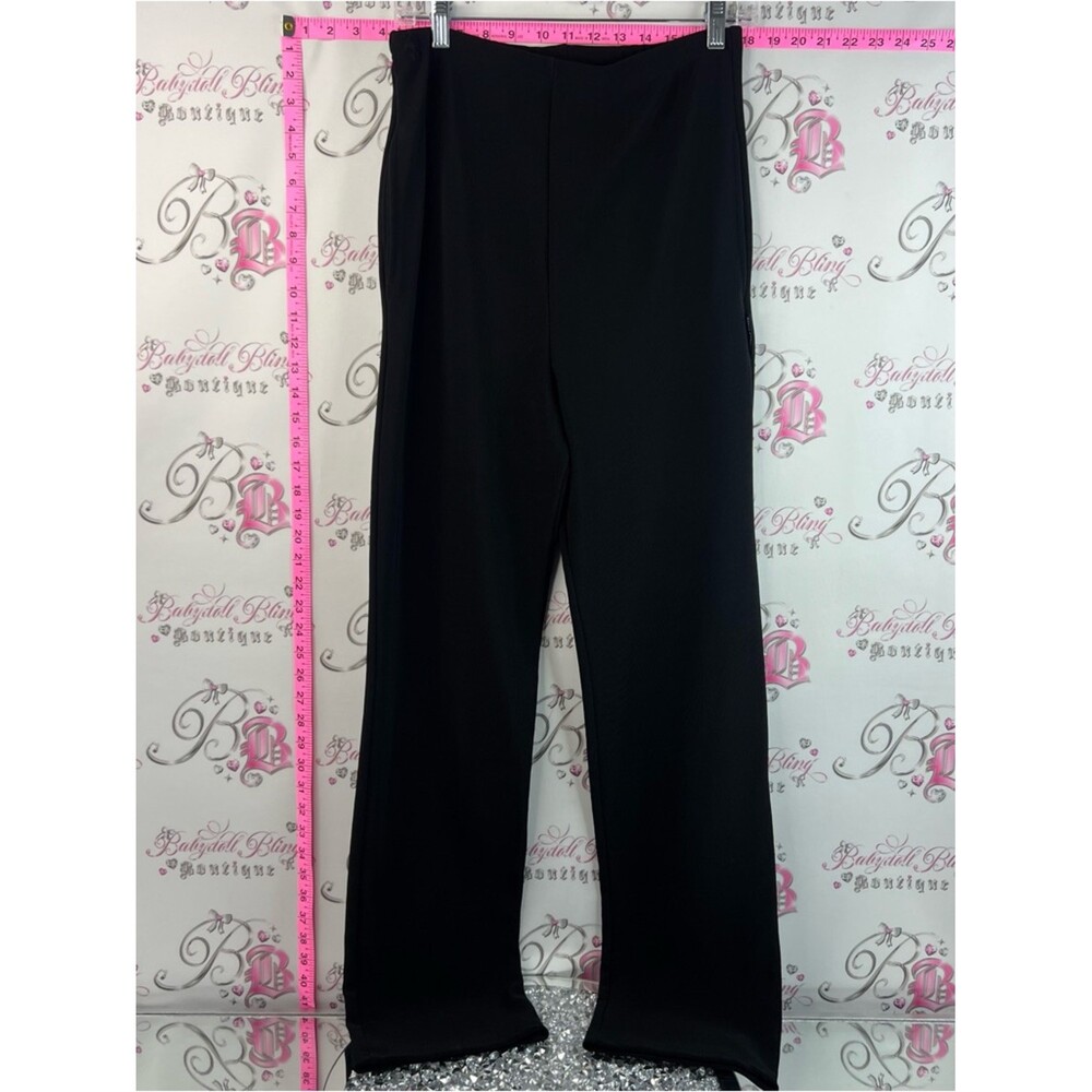 Higher state pants vtg Classic Black Wide-Leg Pants - Women's Stretch Trousers